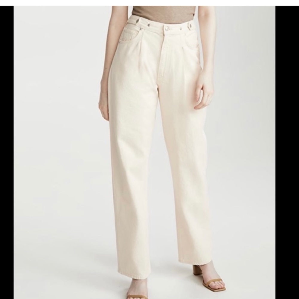AGOLDE
Baggy pleated organic mid-rise straight-leg jeans